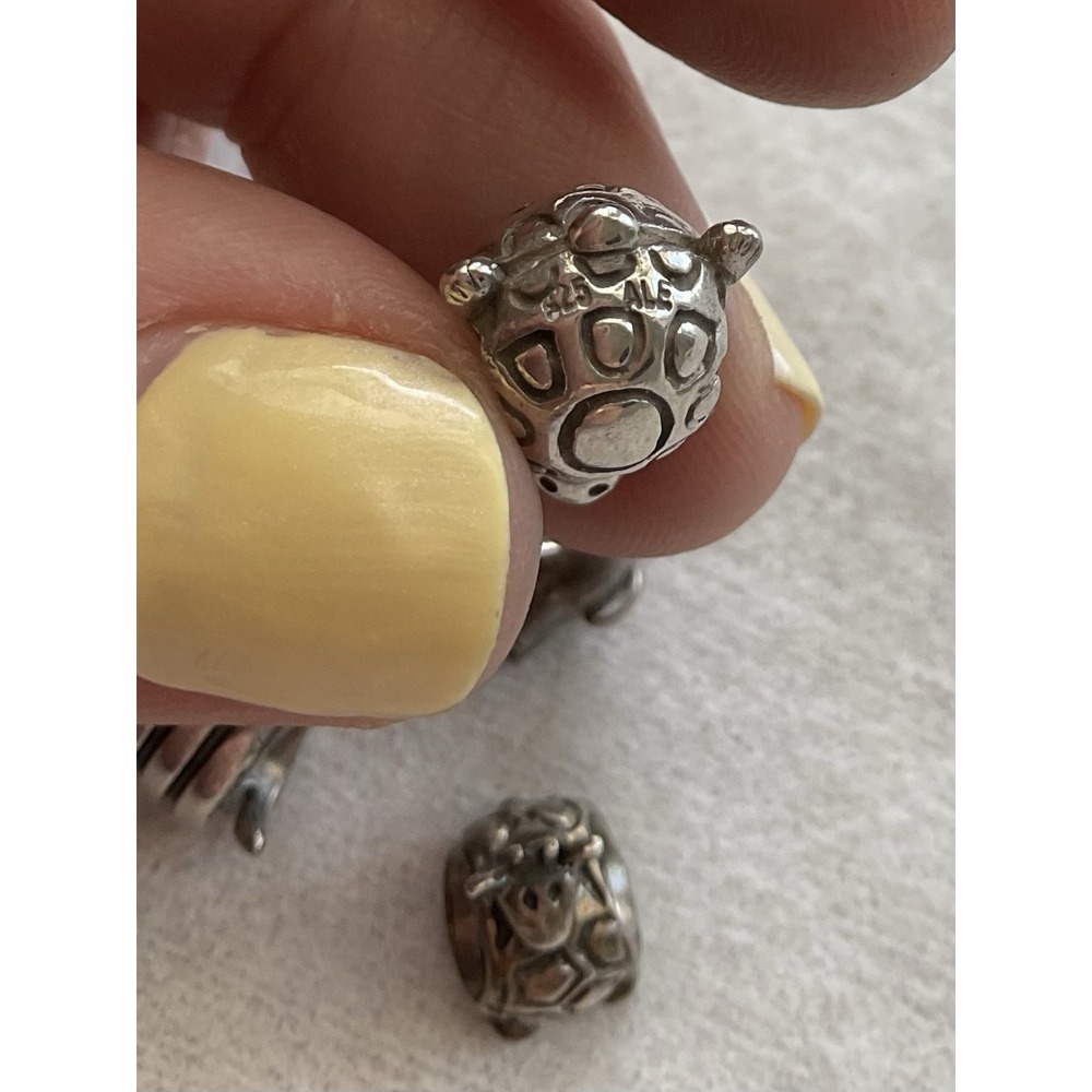 Pandora Lot Of 4 ALE 925 Sterling Silver Charm Snake Giraffe Turtle Dog - Picture 6 of 10
